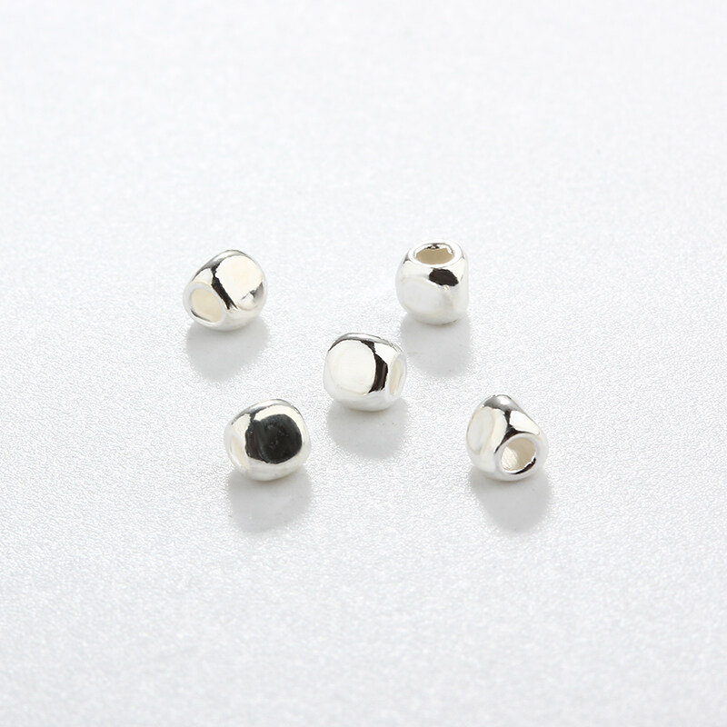 925 Sterling Silver Irregular DIY Spacer Bead