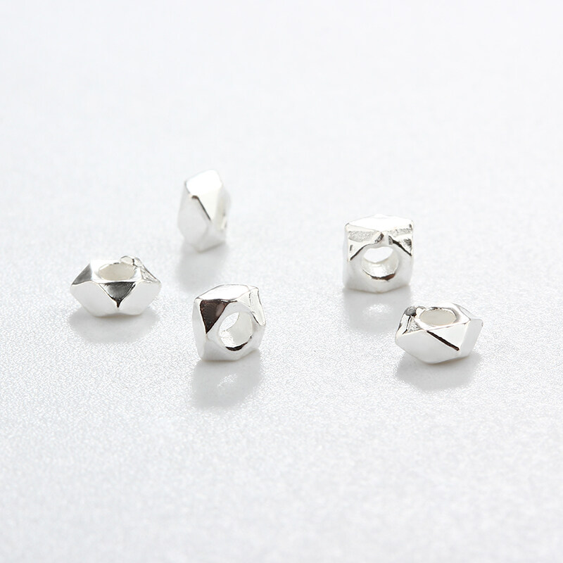 925 Sterling Silver Irregular DIY Spacer Bead