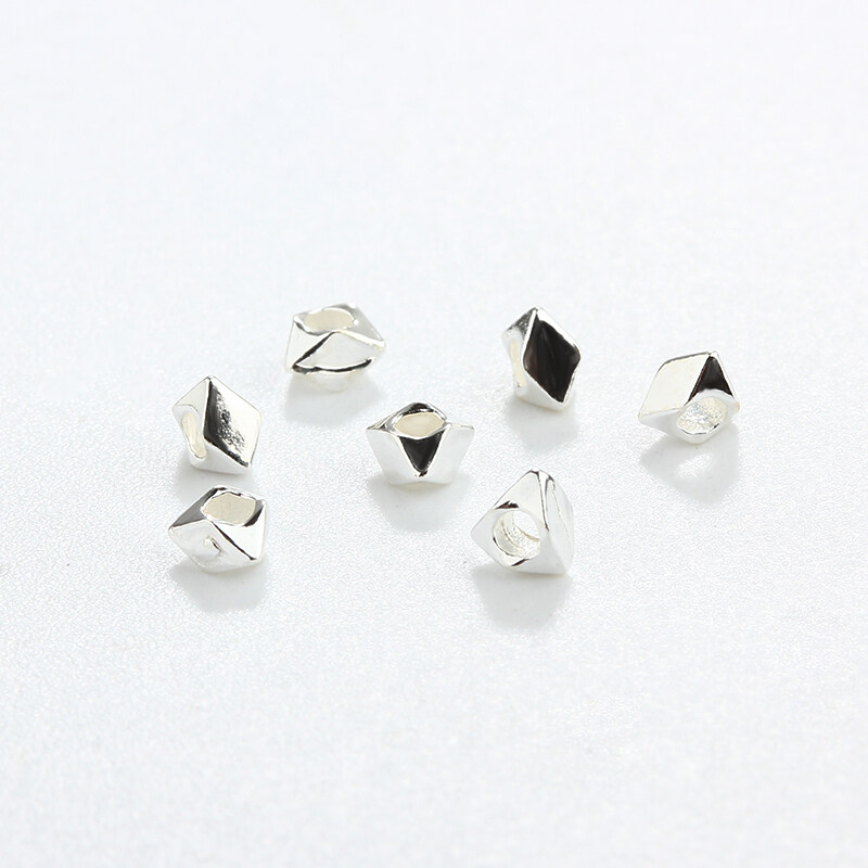 925 Sterling Silver Irregular DIY Spacer Bead