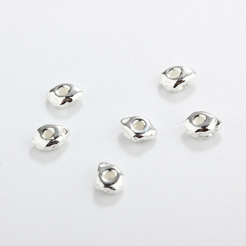 925 Sterling Silver Irregular DIY Spacer Bead