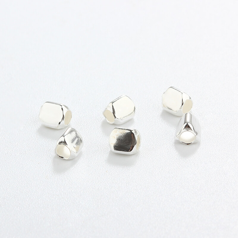 925 Sterling Silver Irregular DIY Spacer Bead