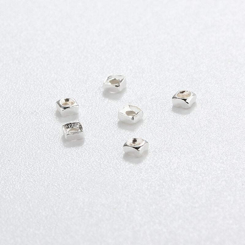 925 Sterling Silver Irregular DIY Spacer Bead