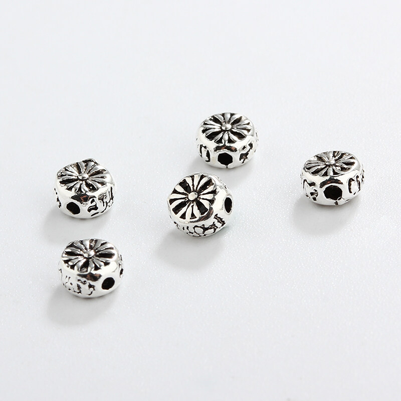 925 Sterling Silver Irregular Flower DIY Spacer Bead